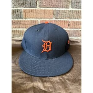 New Era 59Fifty Men Women Hat MLB Basic Detroit Tigers Blue Orange Big Size Cap